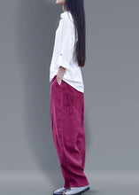 Load image into Gallery viewer, Beautiful harem pants cotton Boho Work Outfits burgundy long pants