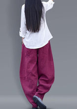Load image into Gallery viewer, Beautiful harem pants cotton Boho Work Outfits burgundy long pants