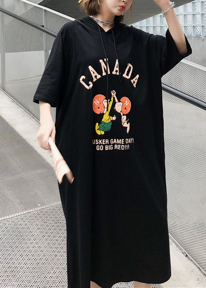 Beautiful o neck short sleeve cotton clothes fine Runway black long Dresses Summer