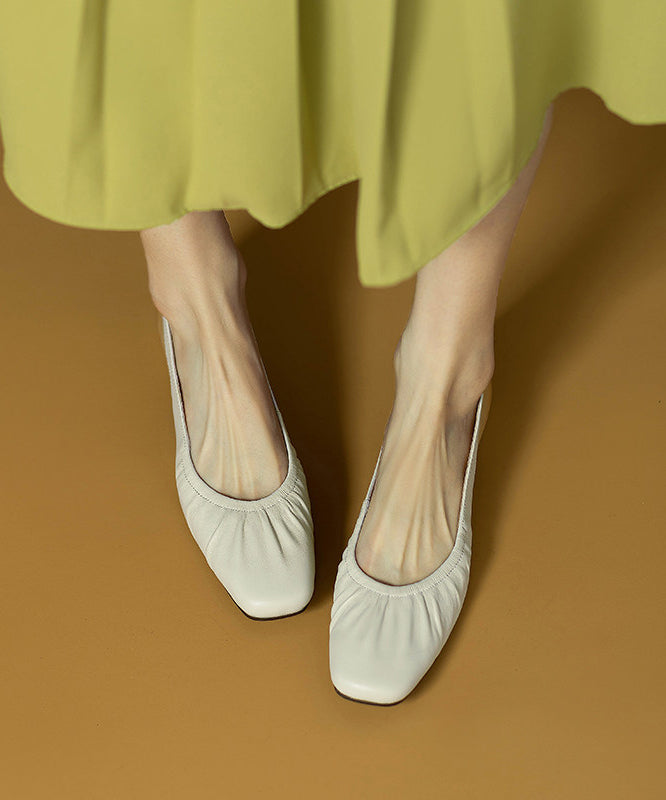 Beige Cowhide Leather Stylish Versatile Splicing Sandals