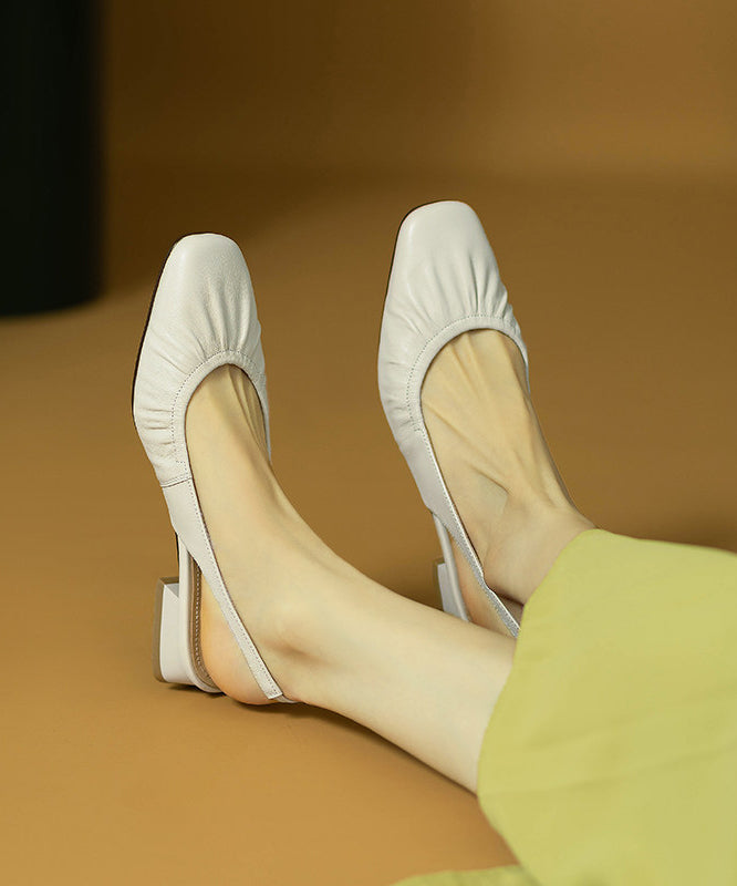 Beige Cowhide Leather Stylish Versatile Splicing Sandals