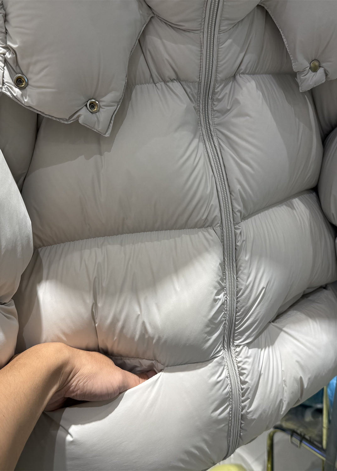 Beige Loose Warm Duck Down Winter Coats Hooded Winter