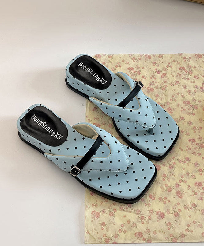 Beige Print Cotton Fabric Fashion Splicing Thong Sandals