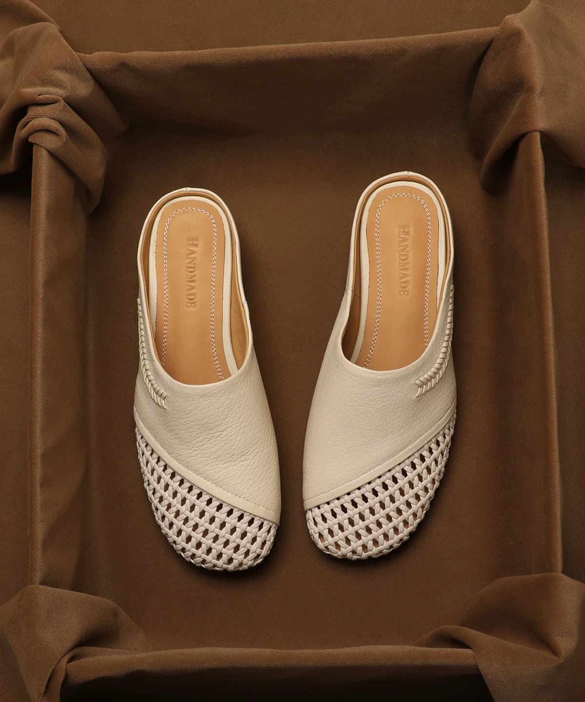 Beige Sheepskin Casual Splicing Slide Sandals Hollow Out