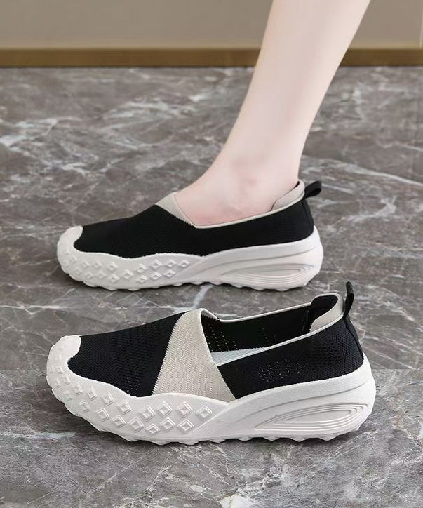 Beige Splicing Flat Feet Shoes Hollow Out Flat Feet Shoes