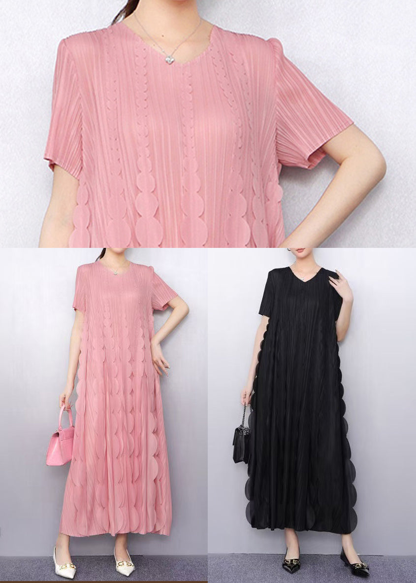Black Chiffon Vacation Dresses Oversized Ruffles Summer