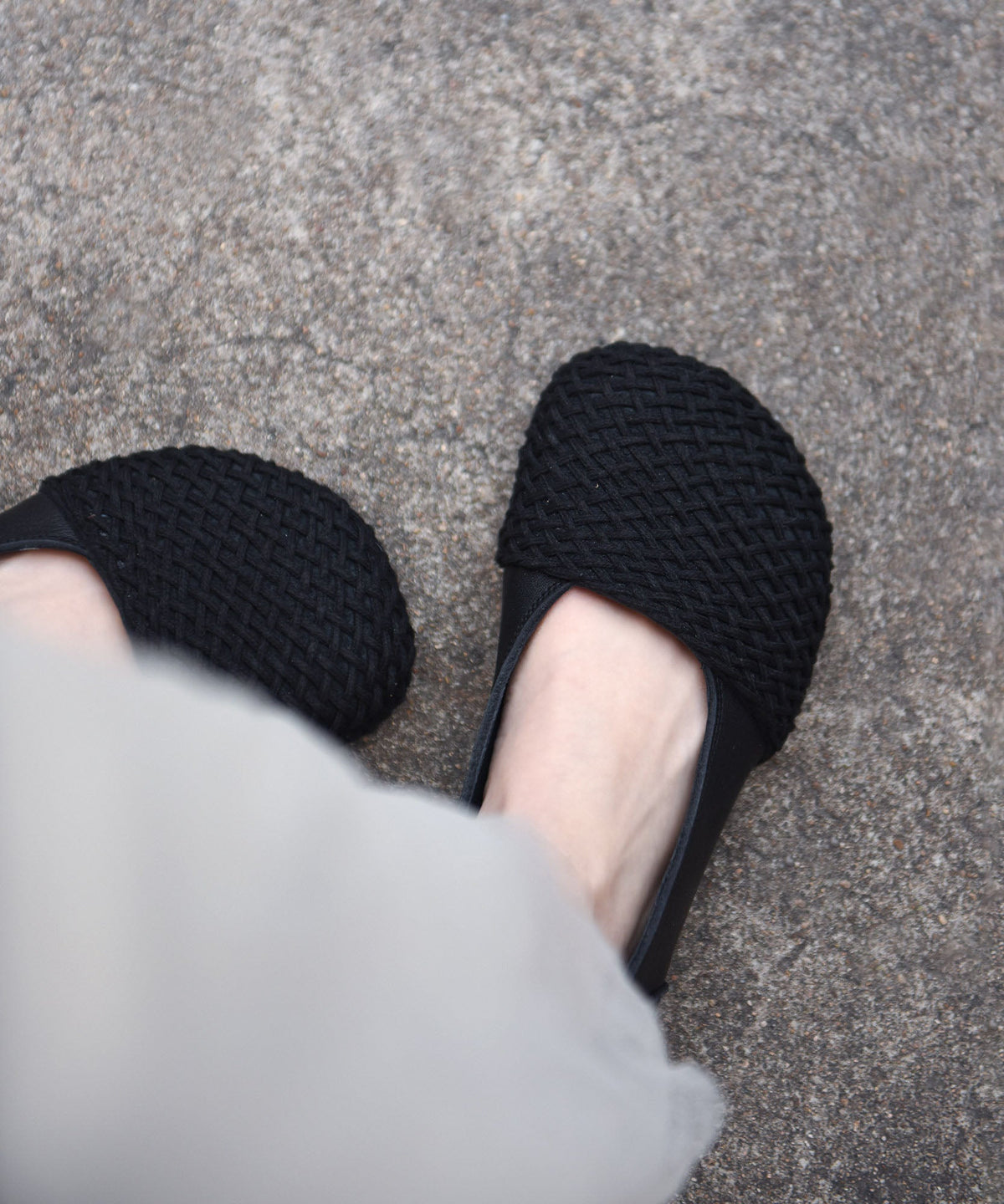 Black Flat Shoes Cowhide Leather Women Flats