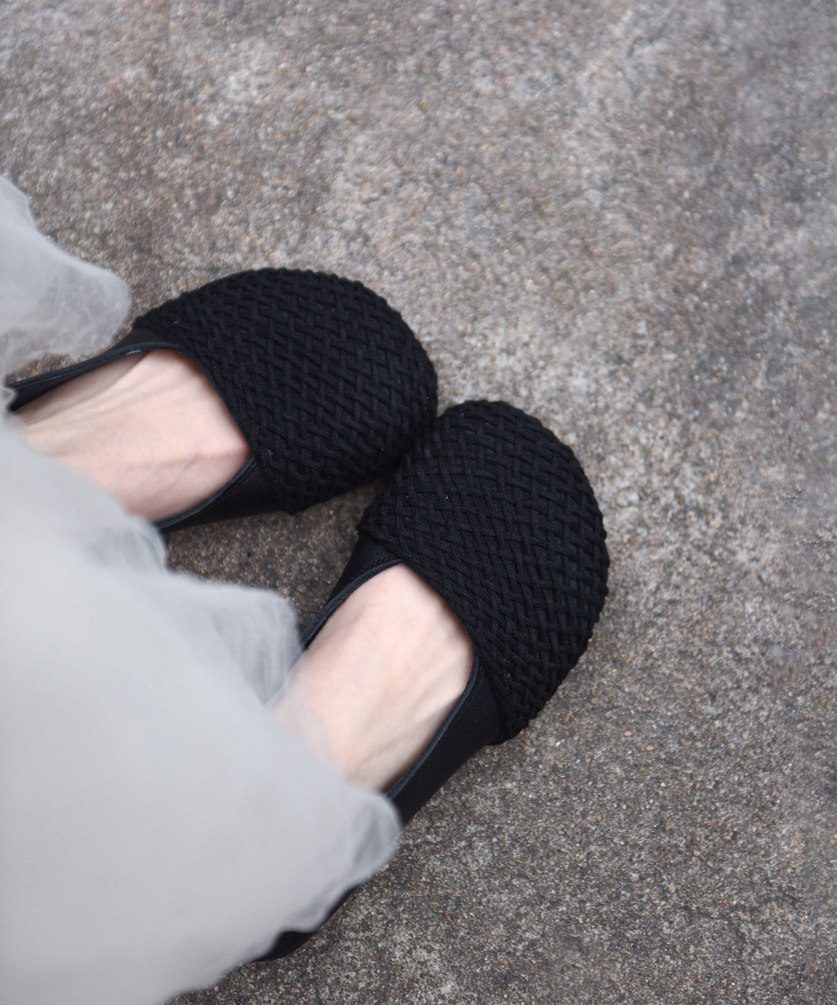 Black Flat Shoes Cowhide Leather Women Flats