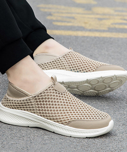 Black Flats Knit Fabric Elegant Hollow Out Flat Feet Shoes