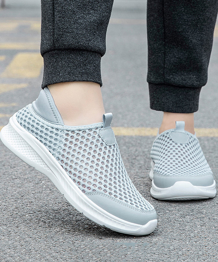 Black Flats Knit Fabric Elegant Hollow Out Flat Feet Shoes