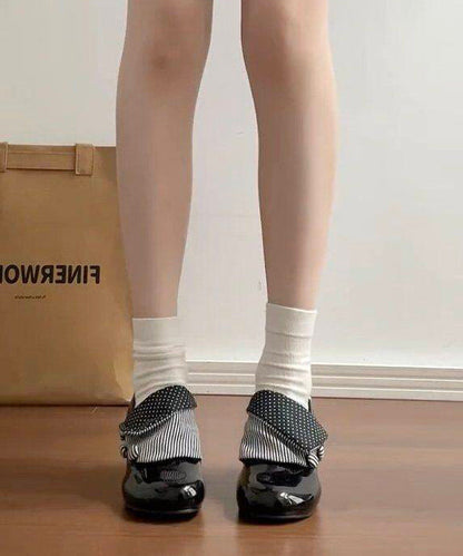 Black High Heels Splicing Chunky High Heels