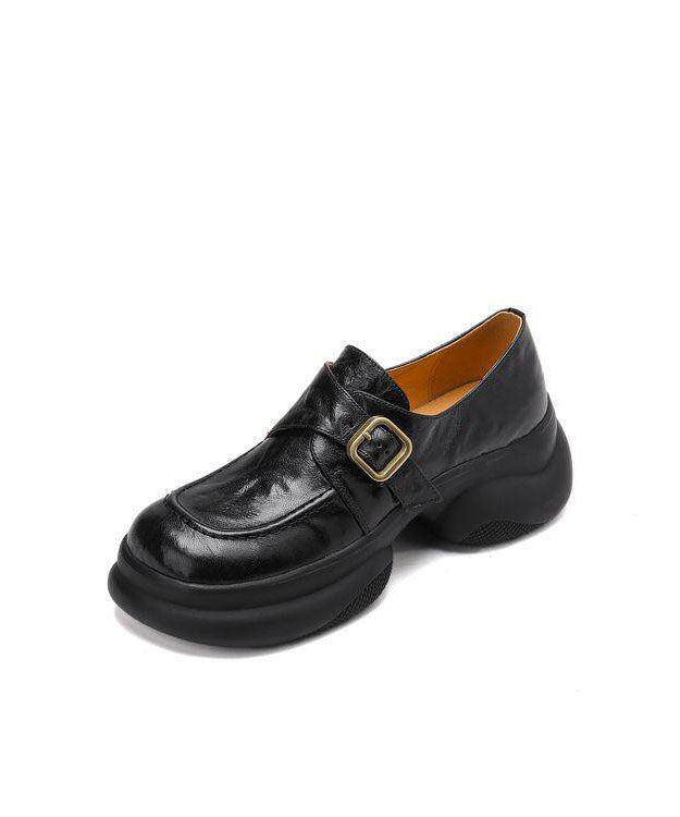 Black Loafers Platform Loafers For Women