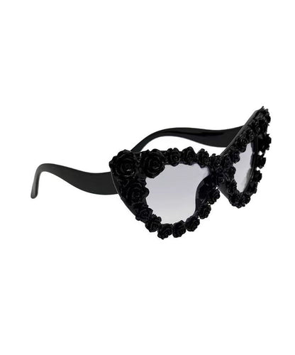 Black Rose Cat Eye Vacation Summer Beach Sunglasses
