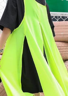 Black t-shirt + strap dress suit summer tide large size short sleeve loose long section  casual women's clothing - SooLinen