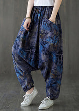 Load image into Gallery viewer, Blue Elastic Waist Loose Lantern Pants Summer