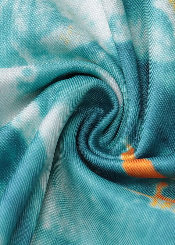 Blue Lace Up Spaghetti Strap Dress Backless Sleeveless