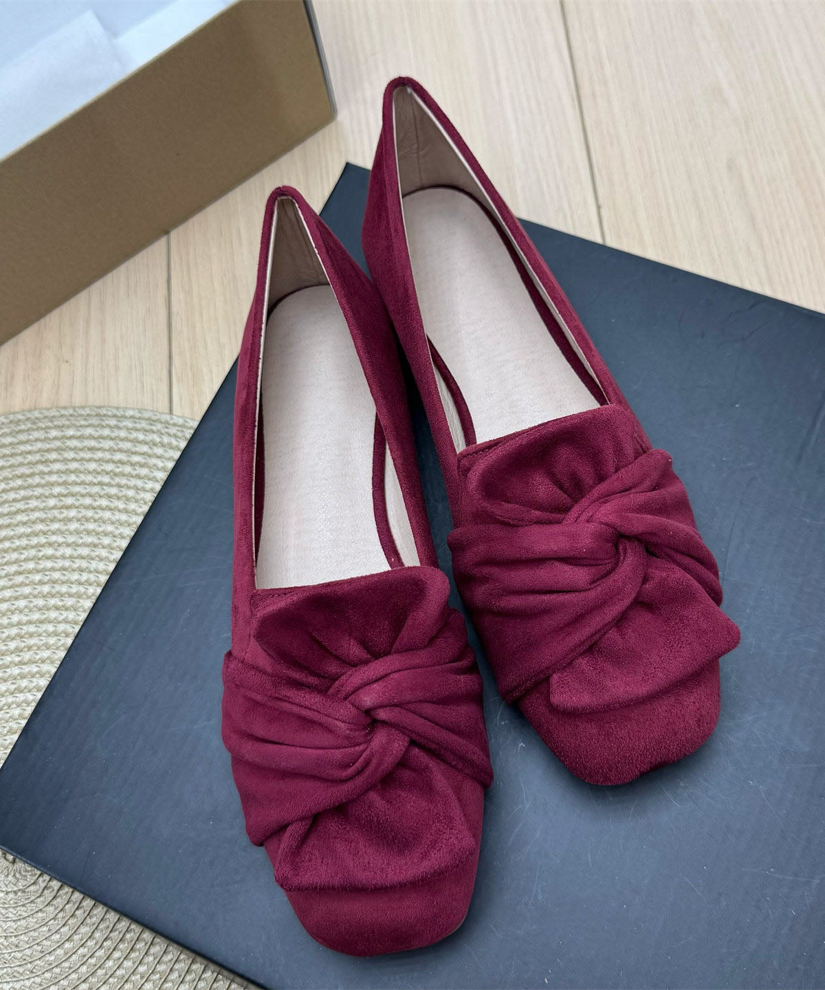 Blue Loafer Shoes Casual Splicing Bow Plus Size