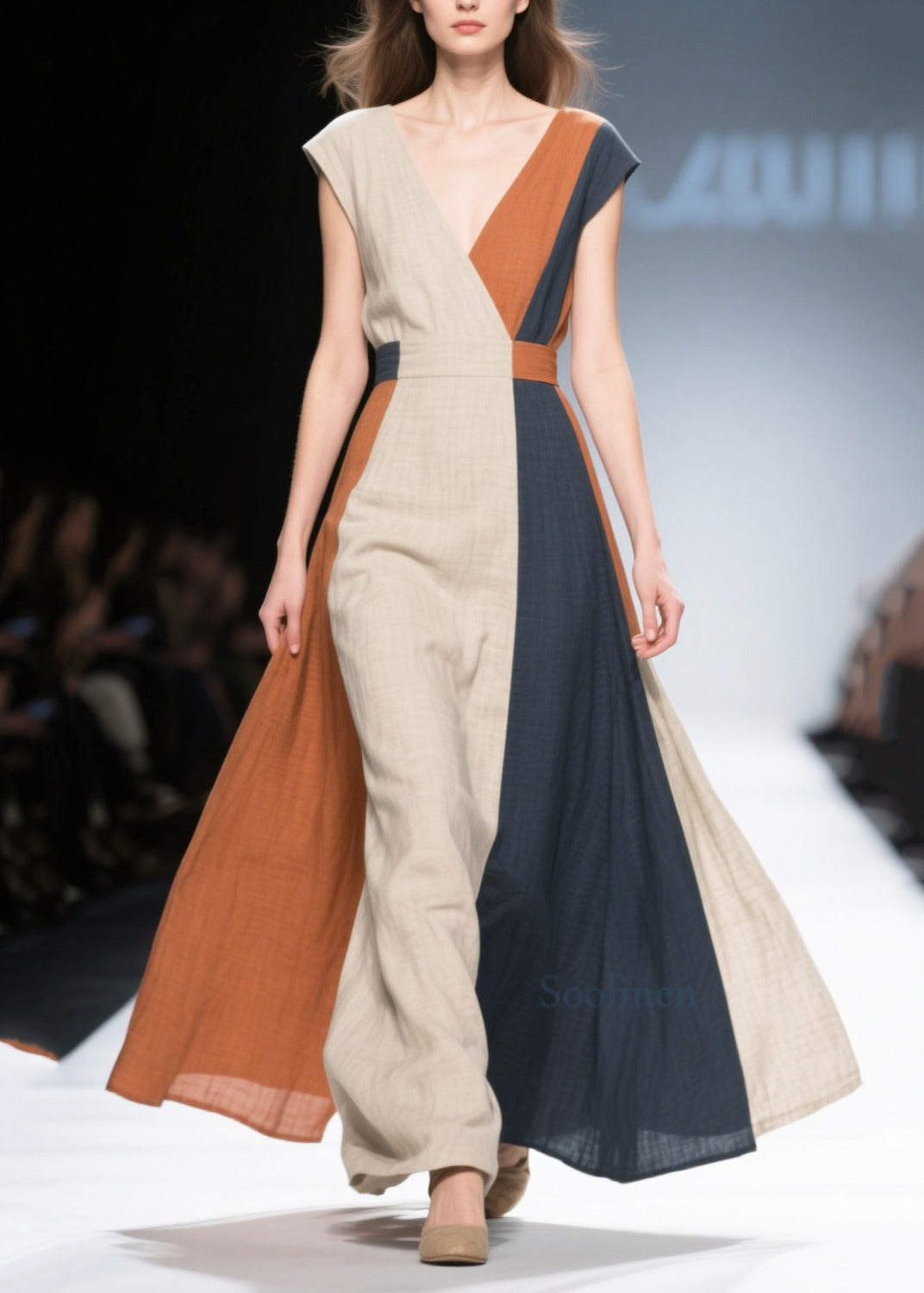 Bohemian Asymmetrical Patchwork Exra Large Hem Cotton Dress Summer