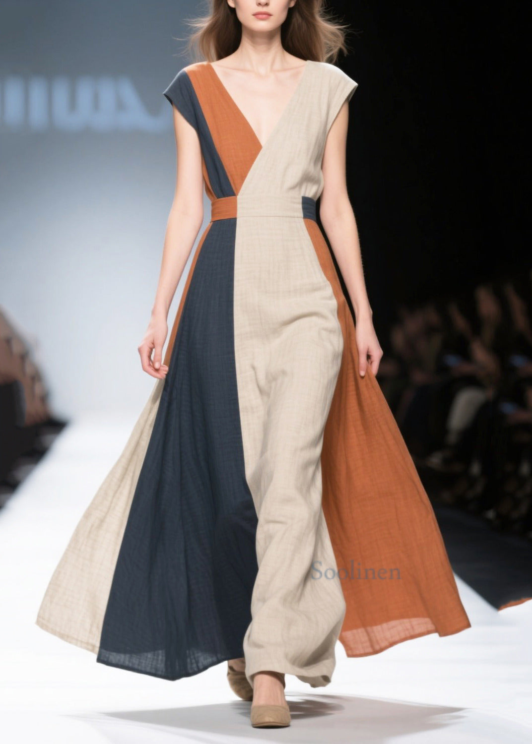 Bohemian Asymmetrical Patchwork Exra Large Hem Cotton Dress Summer