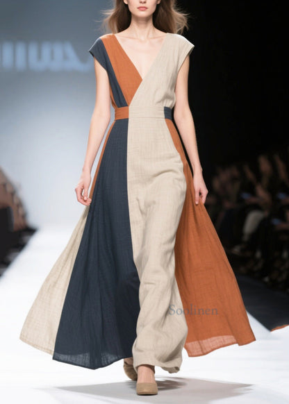 Bohemian Asymmetrical Patchwork Exra Large Hem Cotton Dress Summer