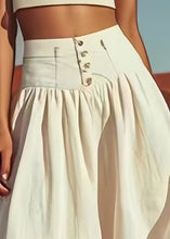 Load image into Gallery viewer, Bohemian Beige Button High Waist Cotton Skirts Summer