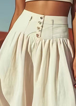 Load image into Gallery viewer, Bohemian Beige Button High Waist Cotton Skirts Summer