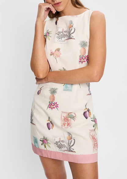 Bohemian Beige Slash Neck Patchwork Mid Dresses Summer