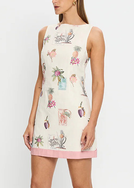 Bohemian Beige Slash Neck Patchwork Mid Dresses Summer