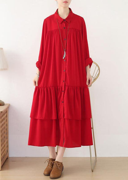 Bohemian Black Button Chiffon Spring Party Dress - SooLinen