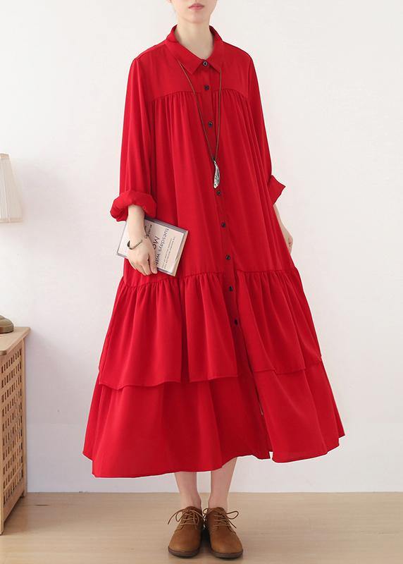 Bohemian Black Button Chiffon Spring Party Dress - SooLinen