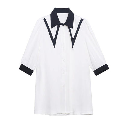 Bohemian Black Patchwork Cotton Button Summer Robe Dresses - SooLinen