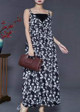 Load image into Gallery viewer, Bohemian Black Print Exra Large Hem Chiffon Sundress Summer