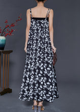 Load image into Gallery viewer, Bohemian Black Print Exra Large Hem Chiffon Sundress Summer