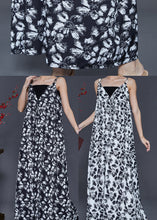 Load image into Gallery viewer, Bohemian Black Print Exra Large Hem Chiffon Sundress Summer