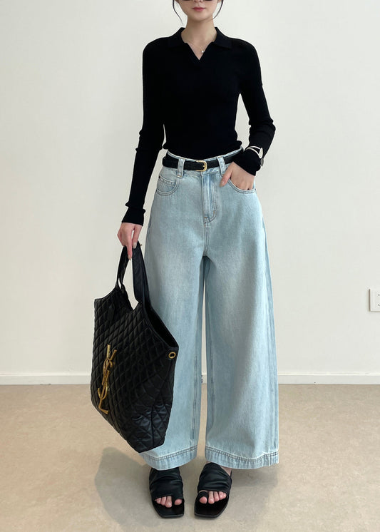 Bohemian Black V Neck Silm Fit Knit Tops Spring