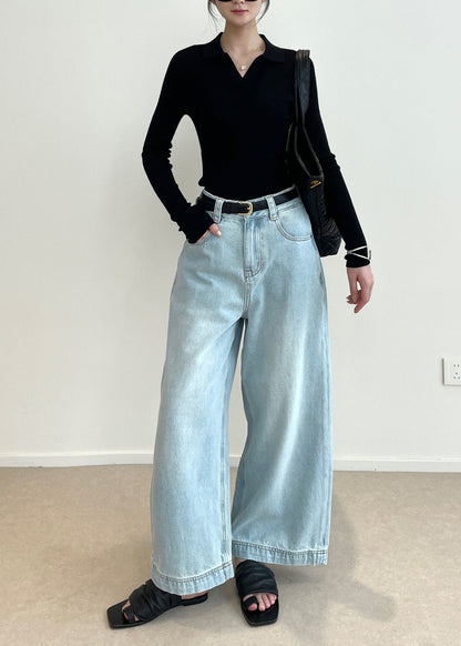 Bohemian Black V Neck Silm Fit Knit Tops Spring