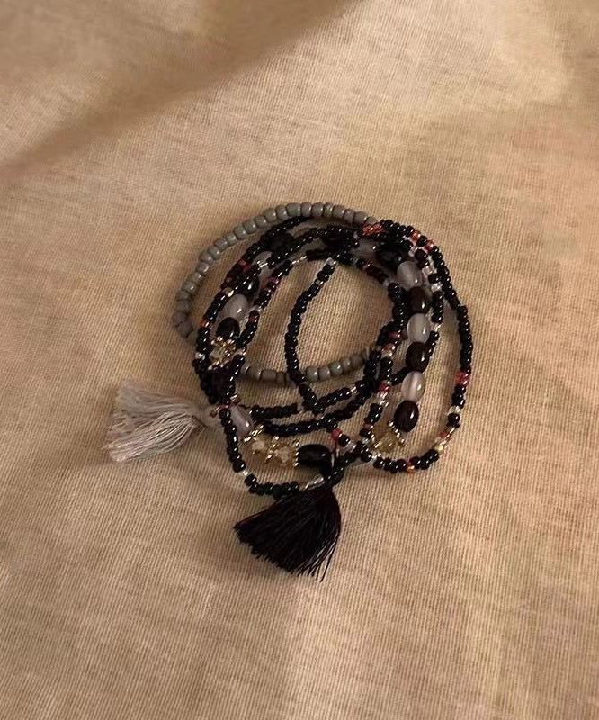 Bohemian Blue Alloy Beading Tassel Bracelet