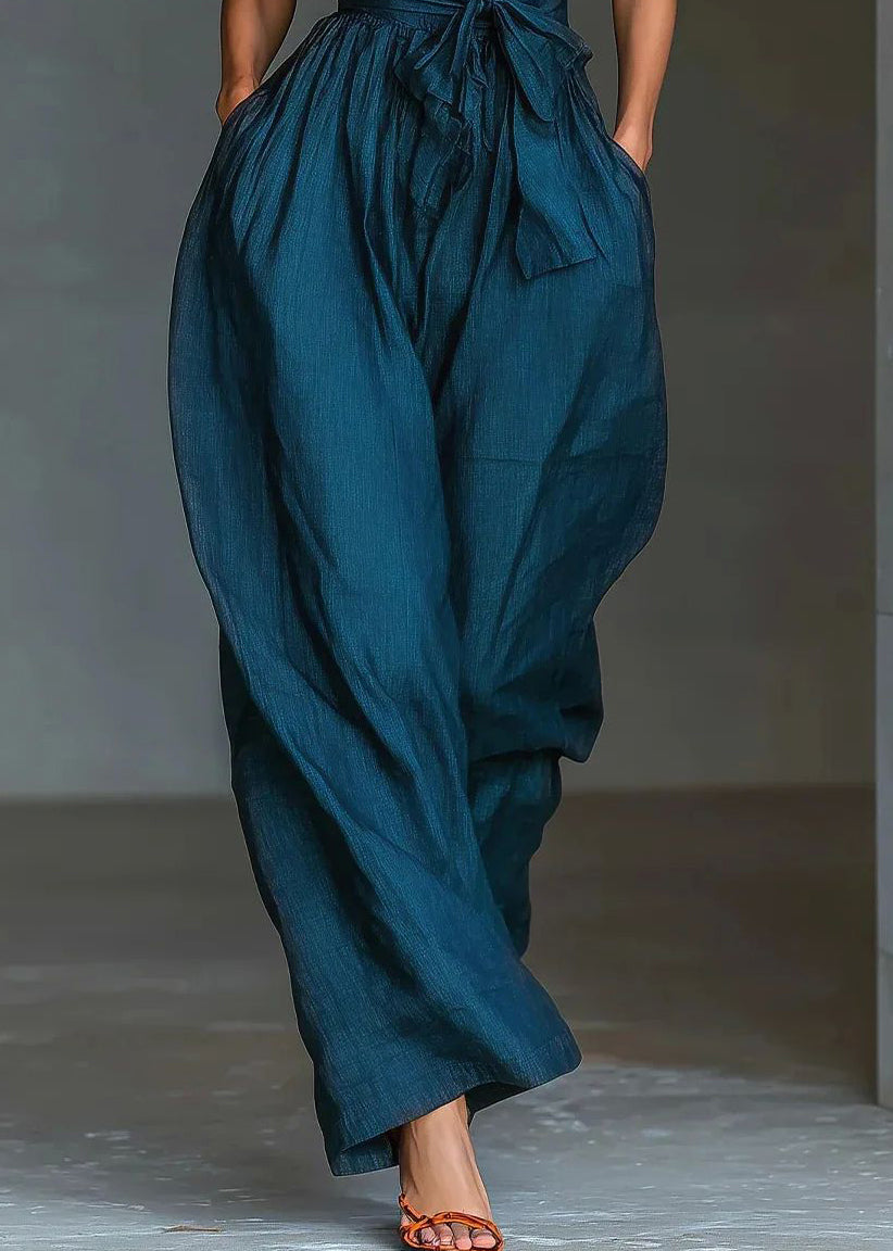 Bohemian Blue Cold Shoulder Tunic Solid Jumpsuit Sleeveless