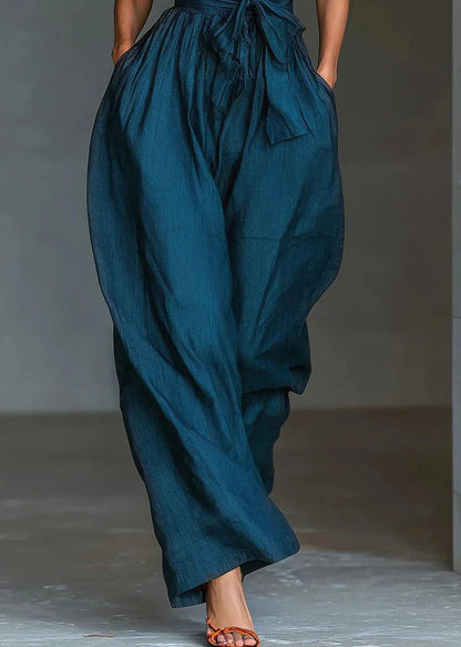 Bohemian Blue Cold Shoulder Tunic Solid Jumpsuit Sleeveless