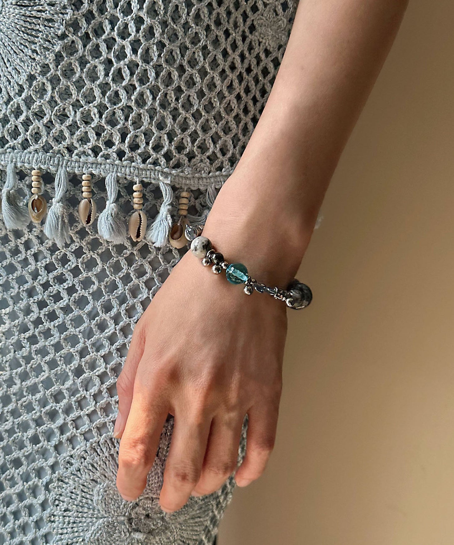 Bohemian Color Blocked Handmade Bead Natural Stone Bracelet