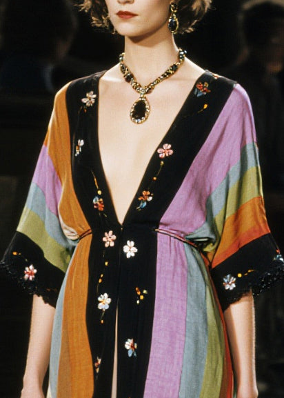 Bohemian Colorblock V Neck Patchwork Cotton Cardigans Half Sleeve