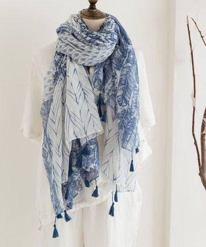 Bohemian Ethnic Style Artistic Print Tassel Cotton Scarf