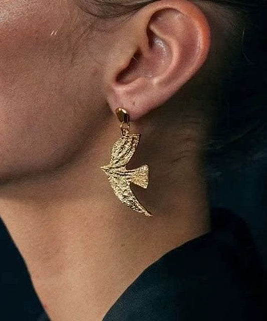 Bohemian Gold loy Zircon Dove Of Peace Drop Earrings
