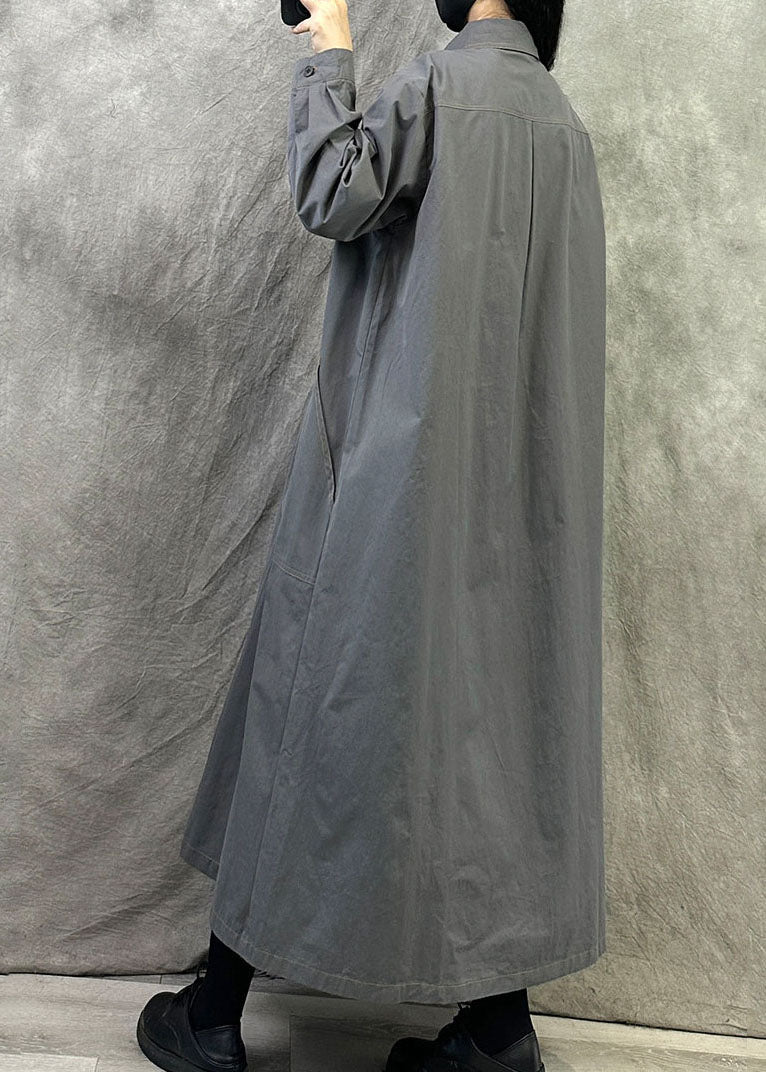 Bohemian Grey Oversized Cotton A Line Dresses Fall