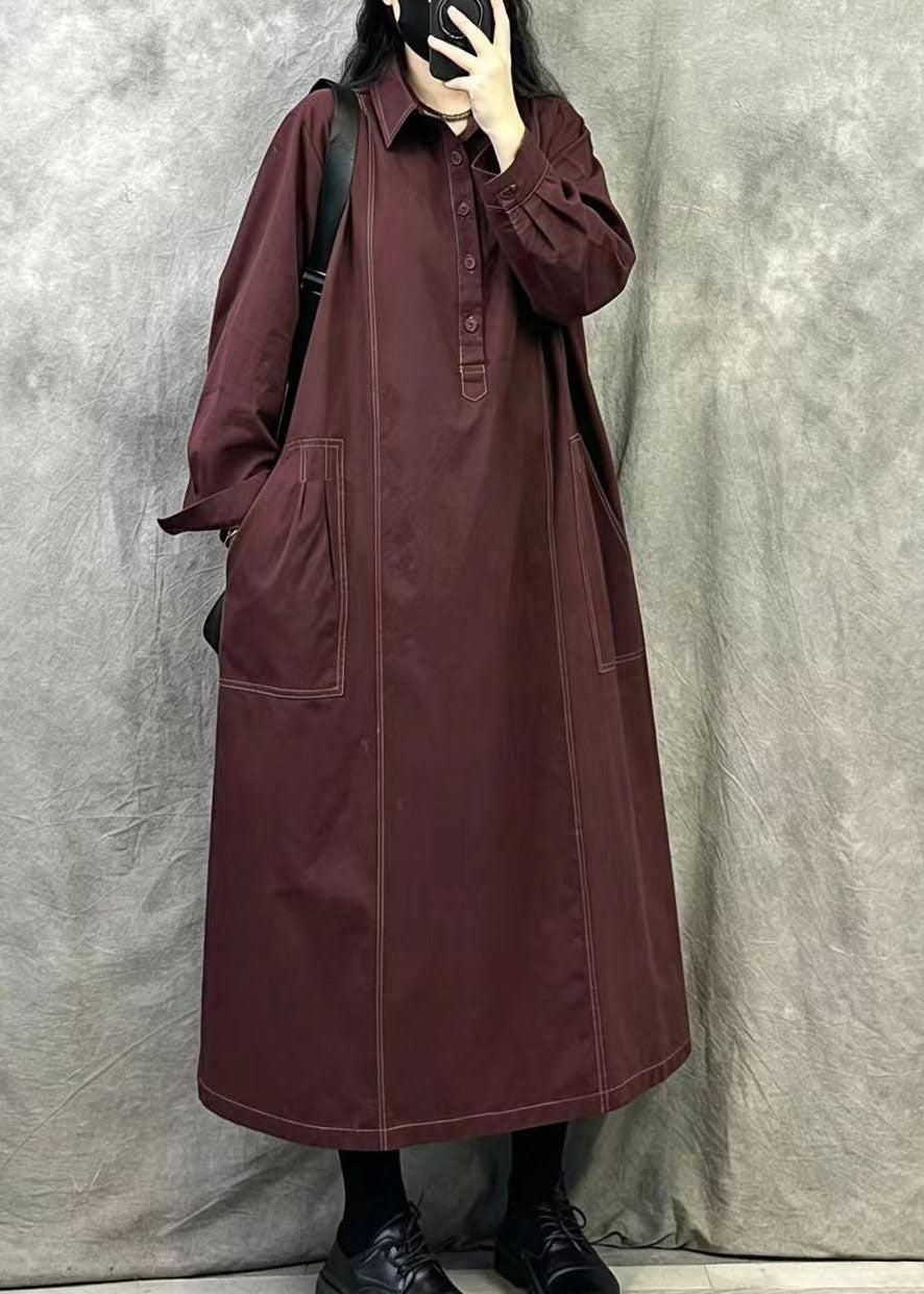 Bohemian Mulberry Oversized Cotton Maxi Dresses Fall