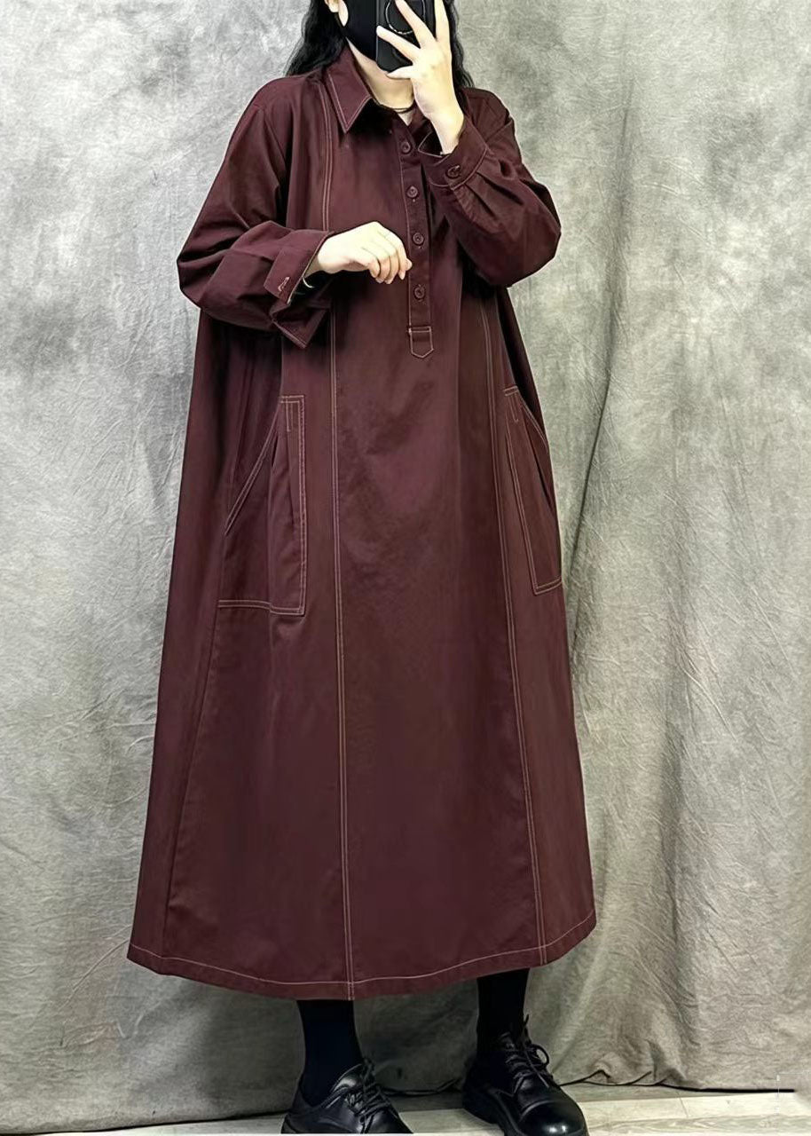 Bohemian Mulberry Oversized Cotton Maxi Dresses Fall