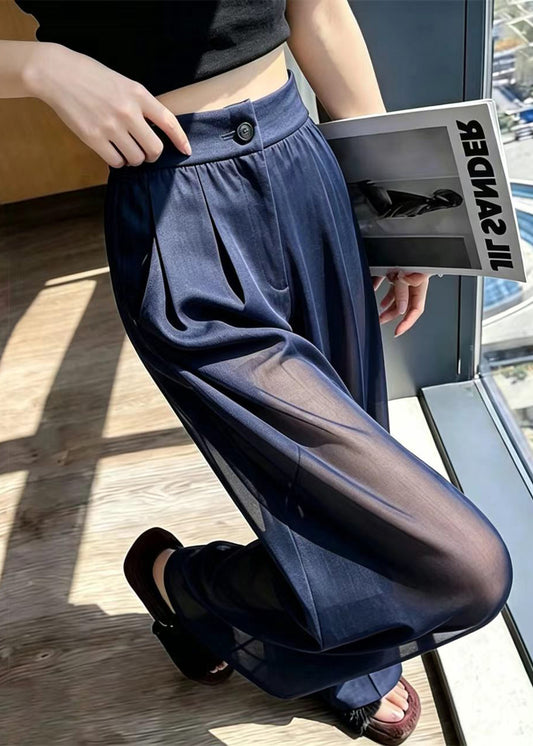 Bohemian Navy High Waist Sheer Tulle Pants Summer