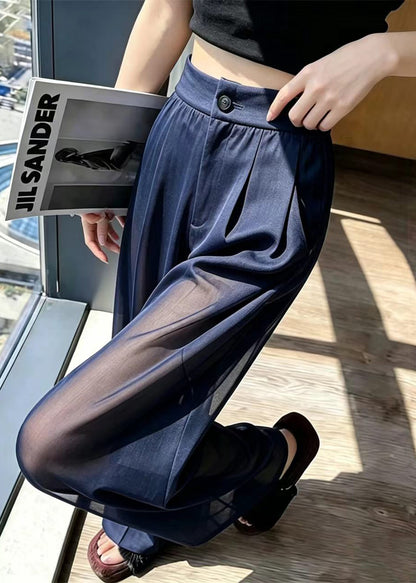 Bohemian Navy High Waist Sheer Tulle Pants Summer