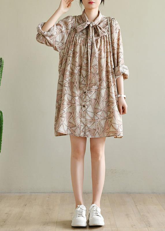 Bohemian Pink Print Chiffon Button Spring Maxi Dress - SooLinen