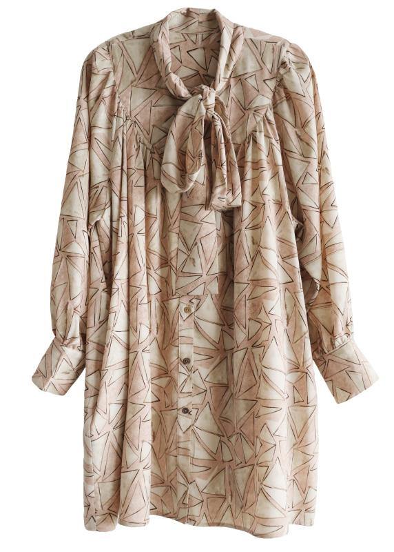 Bohemian Pink Print Chiffon Button Spring Maxi Dress - SooLinen